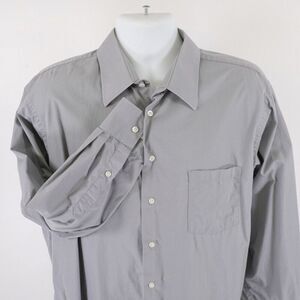 Joe Joseph Abboud Collared Dress Shirt 17.5‎ 32/33 Double Mercanized Cotton Gray